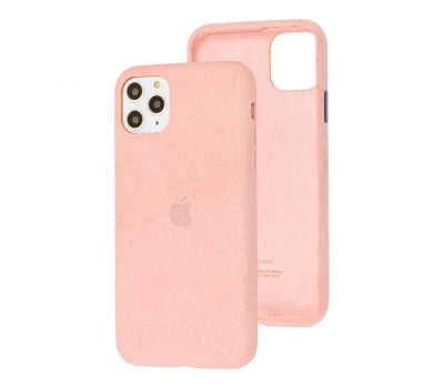 Чохол для iPhone 11 Pro Max Alcantara 360 рожевий пісок
