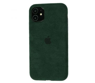 Чохол для iPhone 11 Alcantara 360 темно-зелений 2678982