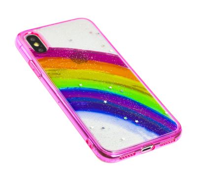 Чохол для iPhone X / Xs Colorful Rainbow рожевий 2679029