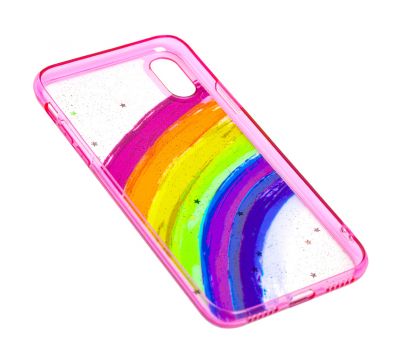 Чохол для iPhone X / Xs Colorful Rainbow рожевий 2679030