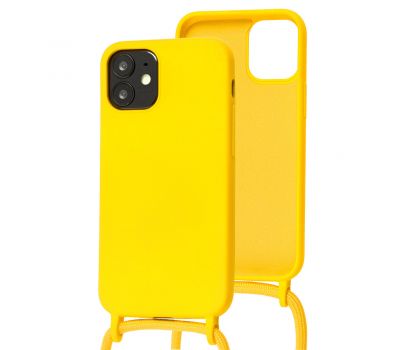 Чохол для iPhone 12 mini Wave Lanyard without logo жовтий