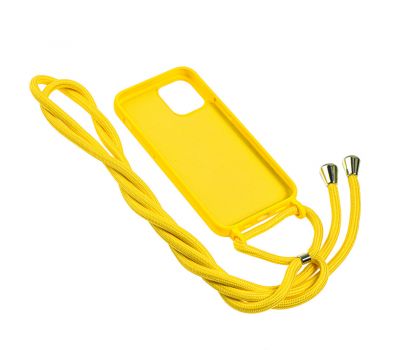 Чохол для iPhone 12 mini Wave Lanyard without logo жовтий 2681574
