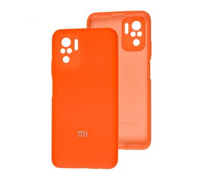Чохол для Xiaomi Redmi Note 10 / 10s Silicone cover Full camera neon orange