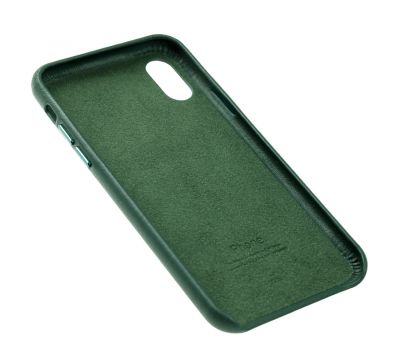 Чохол для iPhone X / Xs Leather Case (Leather) зелений ліс 2699713