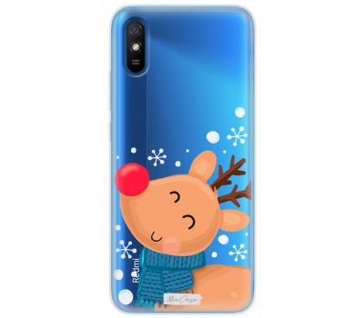 Чохол для Xiaomi Redmi 9A MixCase новий рік олень у шалику