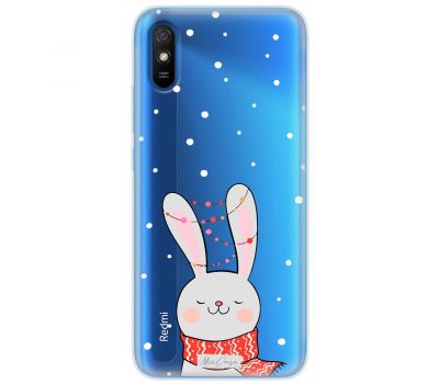 Чохол для Xiaomi Redmi 9A MixCase новий рік заєць у шалику