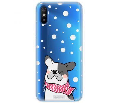 Чохол для Xiaomi Redmi 9A MixCase новий рік собака у шалику