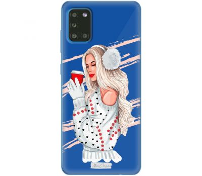 Чохол для Samsung Galaxy A31 (A315) MixCase новий рік дівчина з кавою