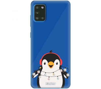 Чохол для Samsung Galaxy A31 (A315) MixCase новий рік пінгвін з гірляндою