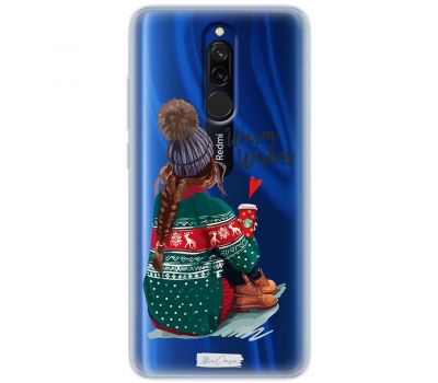 Чохол для Xiaomi Redmi 8 MixCase новий рік дівчина в теплому одязі