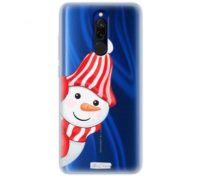 Чохол для Xiaomi Redmi 8 MixCase новий рік сніговик у шапці