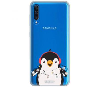 Чохол для Samsung Galaxy A50/A50S/A30S MixCase новий рік пінгвін з гірляндою