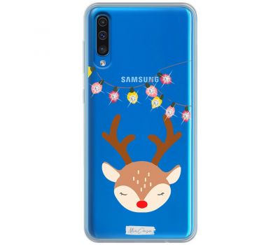 Чохол для Samsung Galaxy A50/A50S/A30S MixCase зі стразами гірлянда та олень