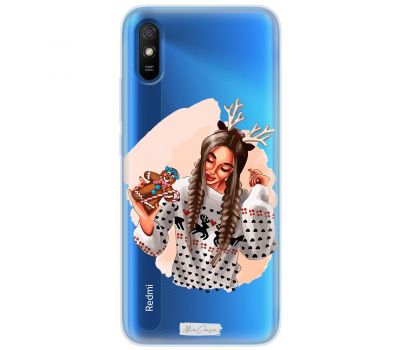 Чохол для Xiaomi Redmi 9A MixCase новий рік дівчина в новорічну ніч