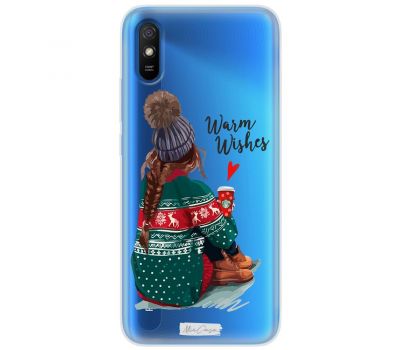 Чохол для Xiaomi Redmi 9A MixCase новий рік дівчина в теплому одязі