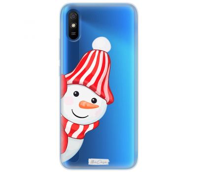 Чохол для Xiaomi Redmi 9A MixCase новий рік сніговик у шапці