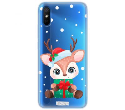 Чохол для Xiaomi Redmi 9A MixCase новий рік оленя з подарунком