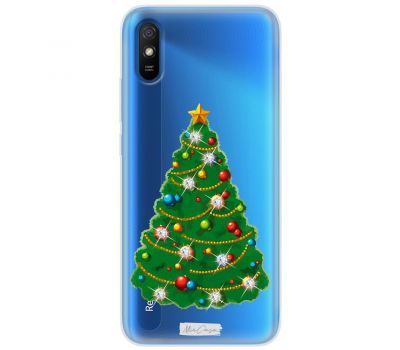 Чохол для Xiaomi Redmi 9A MixCase новий рік ялинка зі стразами