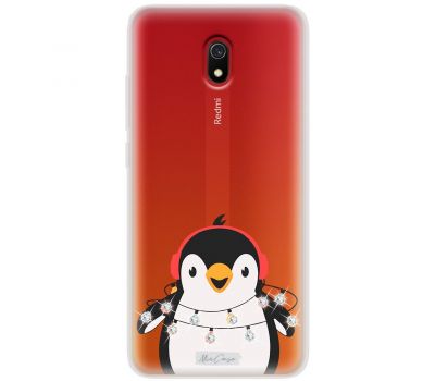 Чохол для Xiaomi Redmi 8a MixCase новий рік пінгвін з гірляндою