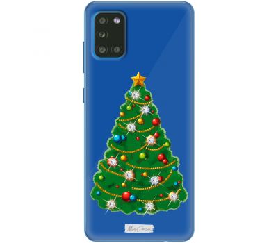 Чохол для Samsung Galaxy A31 (A315) MixCase новий рік ялинка зі стразами