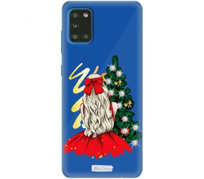 Чохол для Samsung Galaxy A31 (A315) MixCase зі стразами дівчина з ялинкою