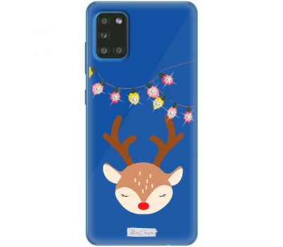 Чохол для Samsung Galaxy A31 (A315) MixCase зі стразами гірлянда та олень