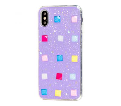 Чохол для iPhone X / Xs мозаїка фіолетовий