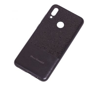 Чохол для Huawei P Smart 2019 Leather + блискітки чорний 2703854