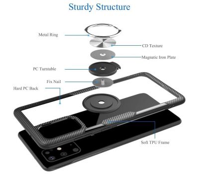 Чохол для Samsung Galaxy A51 (A515) Deen CrystalRing з кільцем чорний 2703648