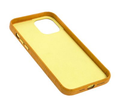 Чохол для iPhone 12 Pro Max Leather croco full жовтий 2705160