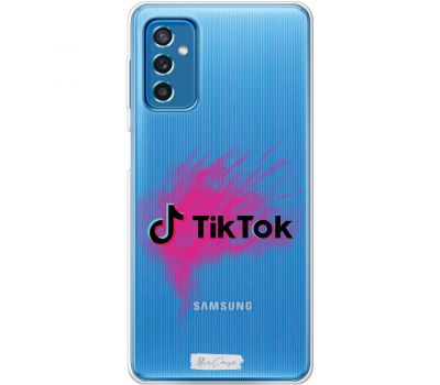 Чохол для Samsung Galaxy M52 (M526) MixCase TikTok логотип на рожевому