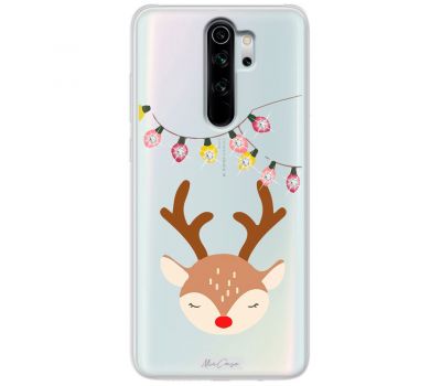 Чохол для Xiaomi Redmi Note 8 Pro MixCase зі стразами гірлянда та олень