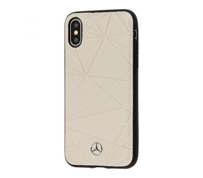 Чохол Mercedes для iPhone X/Xs еко-шкіра сірий