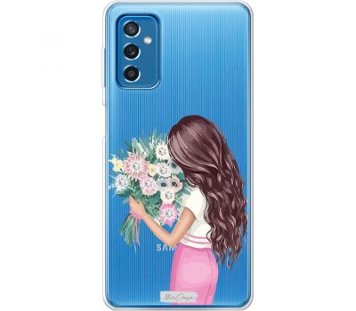 Чохол для Samsung Galaxy M52 (M526) MixCase зі стразами дівчина з квітами