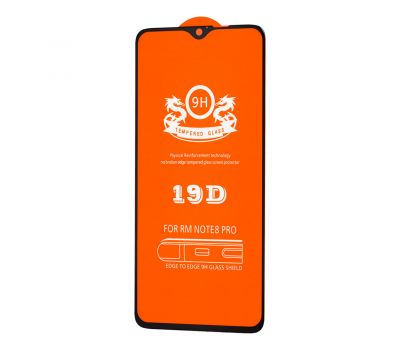 Захисне 3D скло для Xiaomi Redmi Note 8 Pro 19D Full Glue чорне (OEM)