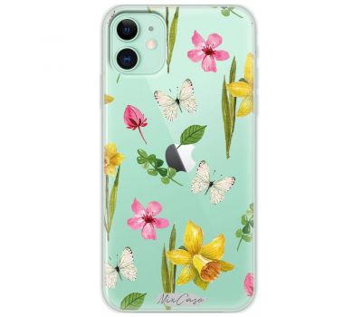 Чохол для iPhone 11 Mixcase квіти білі метелики в нарцисах