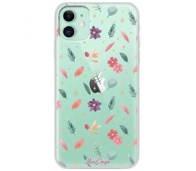 Чохол для iPhone 11 Mixcase квіти фіолетові та рожеві квіти у гілках