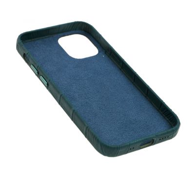 Чохол для iPhone 12 mini Leather croco full зелений 2735857
