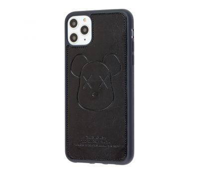 Чохол для iPhone 11 Pro Max Kaws leather чорний