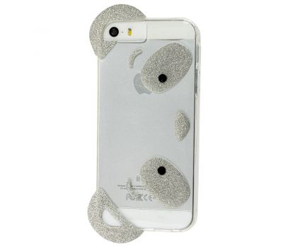 Чохол для iPhone 5 панда з вушками сріблястий