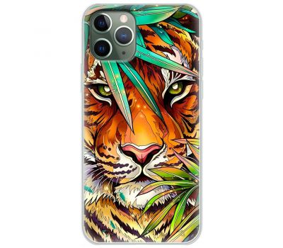 Чохол для iPhone 11 Pro Max MixCase звірі тигр у листі