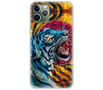 Чохол для iPhone 11 Pro Max MixCase звірі білий тигр у квітах