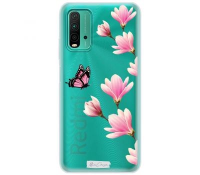 Чохол для Xiaomi Redmi 9T MixCase метелики квіти