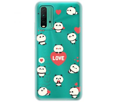 Чохол для Xiaomi Redmi 9T MixCase для закоханих панди