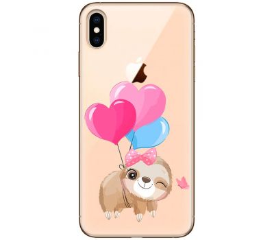 Чохол для iPhone XS Max MixCase день закоханих лінивець з шаприками