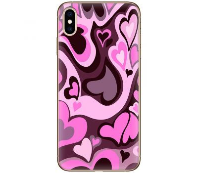 Чохол для iPhone XS Max MixCase день закоханих серця на рожевий