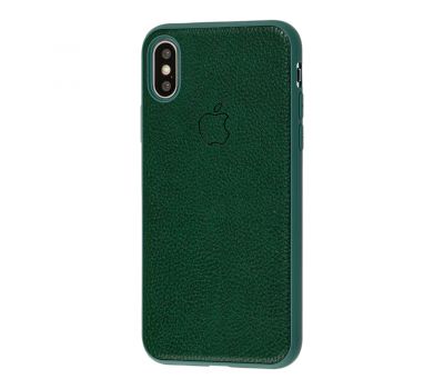 Чохол для iPhone X / Xs Leather cover зелений