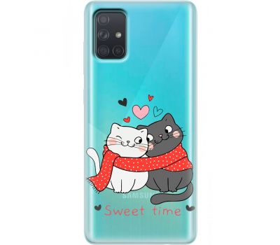 Чохол для Samsung Galaxy A71 (A715) MixCase день закоханих закохані коти