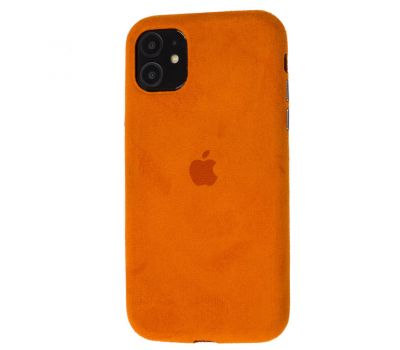 Чохол для iPhone 11 Alcantara 360 помаранчевий