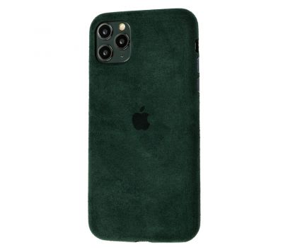Чохол для iPhone 11 Pro Max Alcantara 360 темно-зелений 2746174